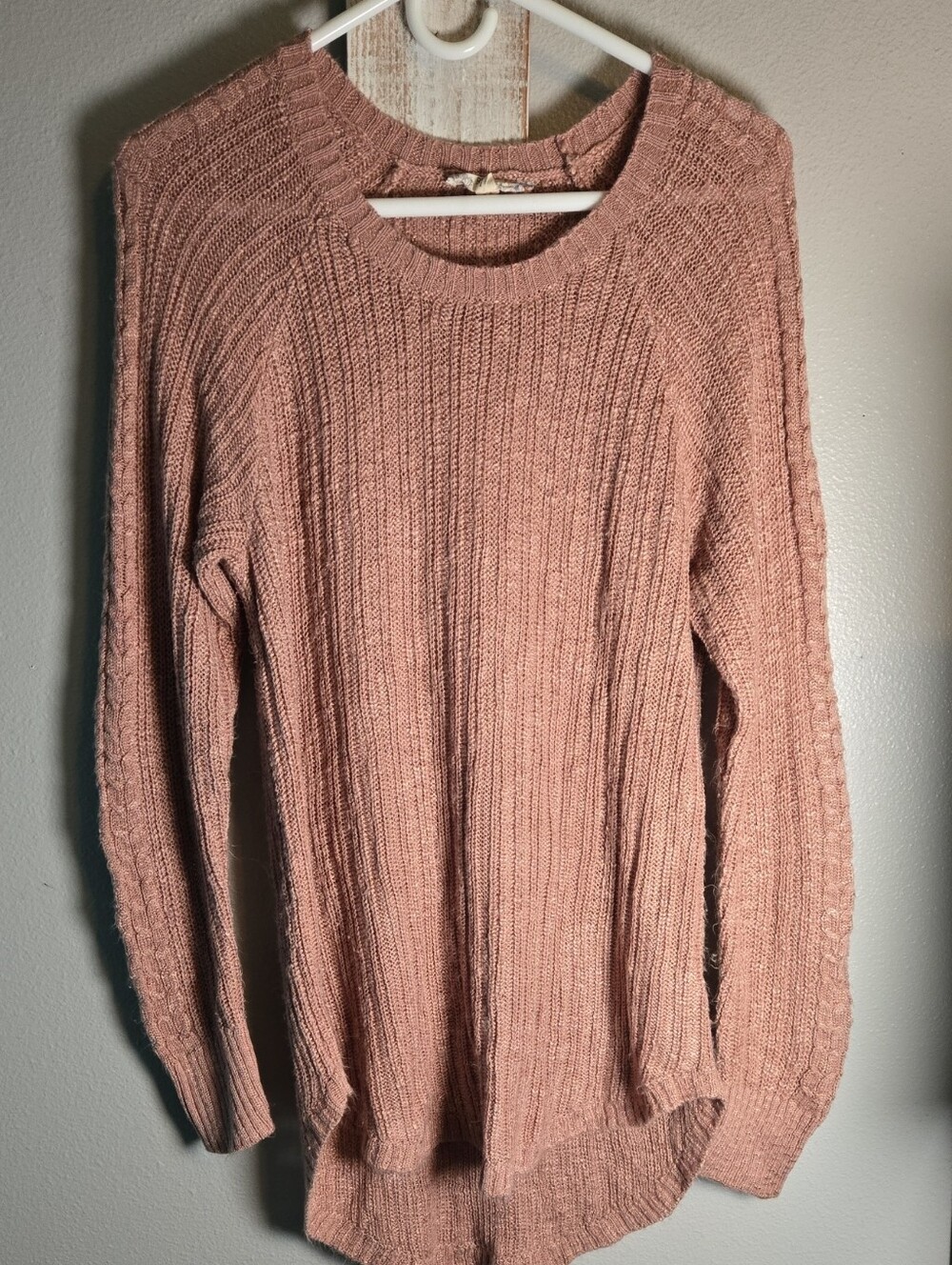 Pink Republic Blush Crewneck Ribbed Sweater
